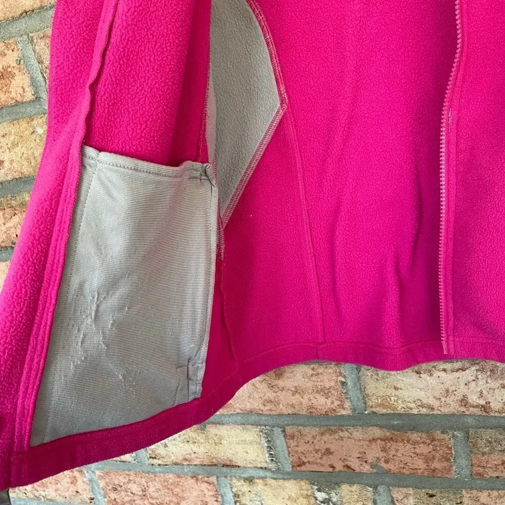 The North Face girls pink and gray fleece jacket size large